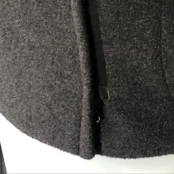 Lida Baday Charcoal Wool Asymmetric Cropped Jacket Size 4 EUC - Picture 13 of 14
